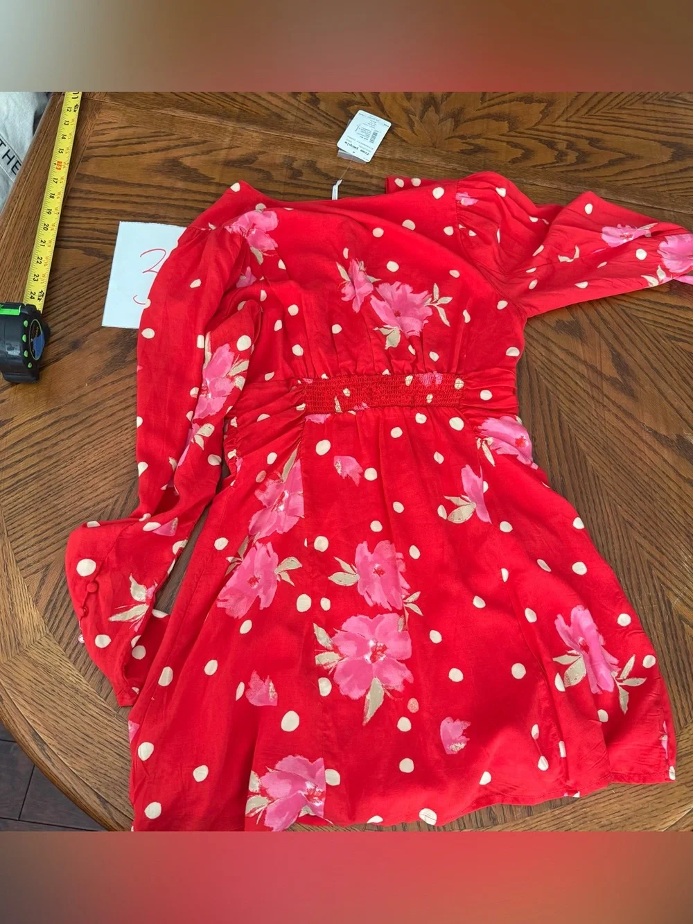 Free People Date Night Mini Dress In Floral Spot Print-red NWT